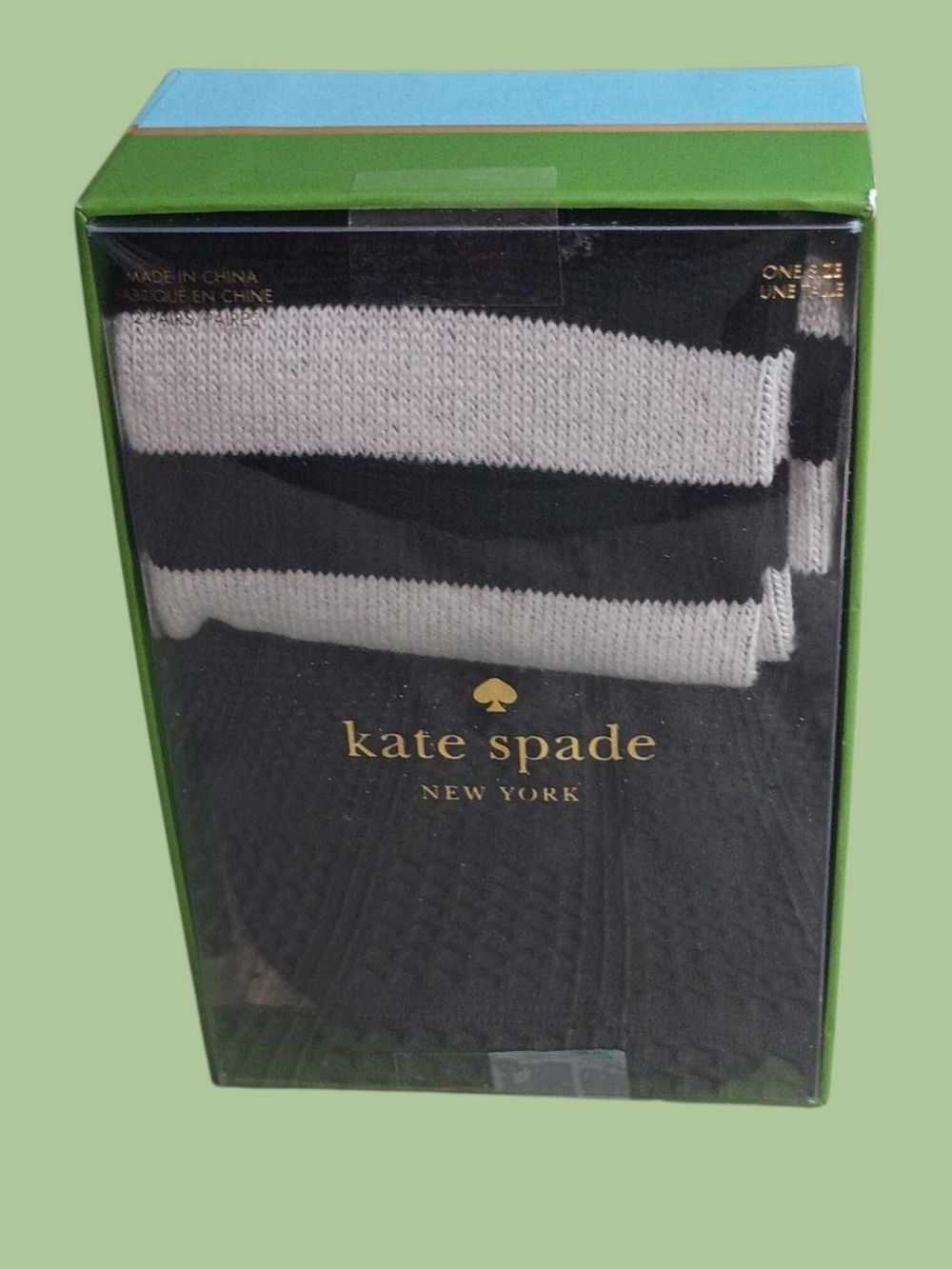 kate spade Black & White Striped Hosiery Socks Set